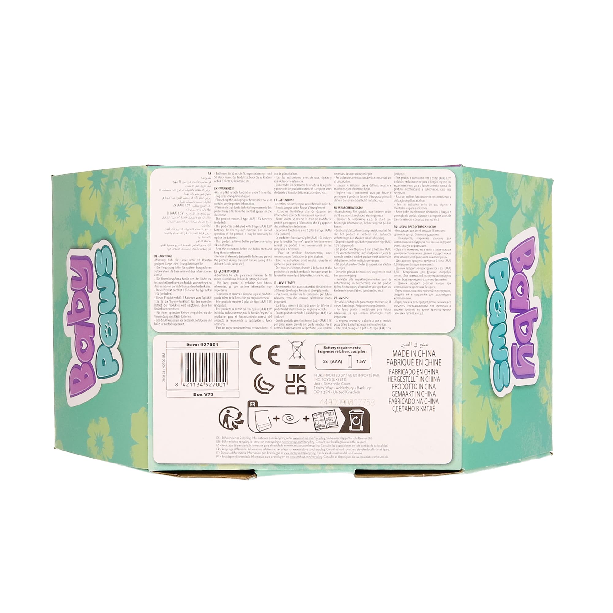 Baby Paws Stitch, Peluche Interactivo, con Sonidos Que Abre y Cierra los Ojos e Incluye una Bolsa para Llevarlo Contigo, Juguete Regalo para Niños y Niñas de 3 Años o Más