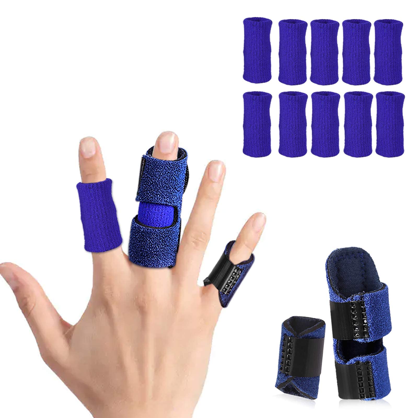 Buy Finger Splint, Set of 2 Trigger Finger Brace with 10 Nylon Sleeves