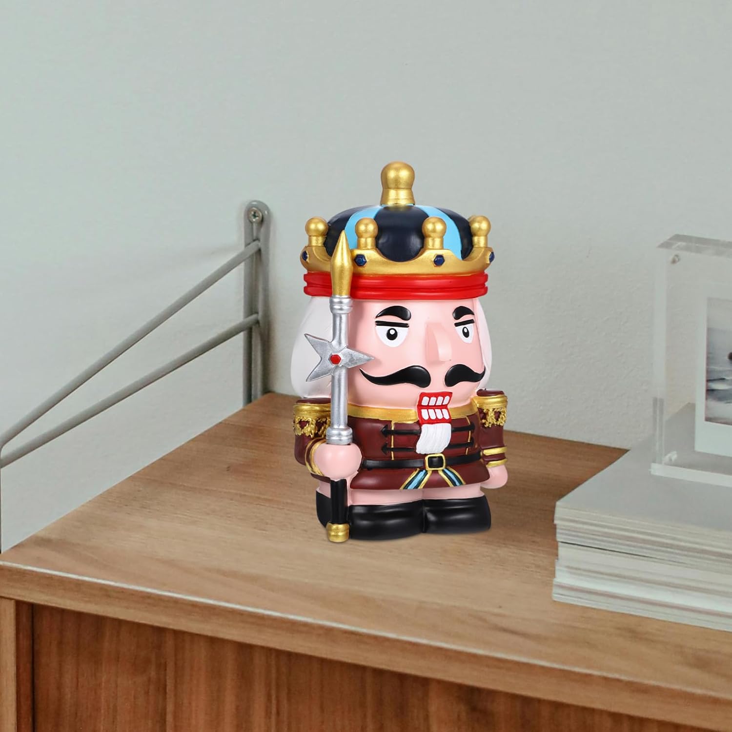 Nutcracker Piggy Bank for Boys and Girls and Adults Cute Holder for Home Decor Safe Money Saving Box Practical Slot for Easy Access for Birthdays and Holidays