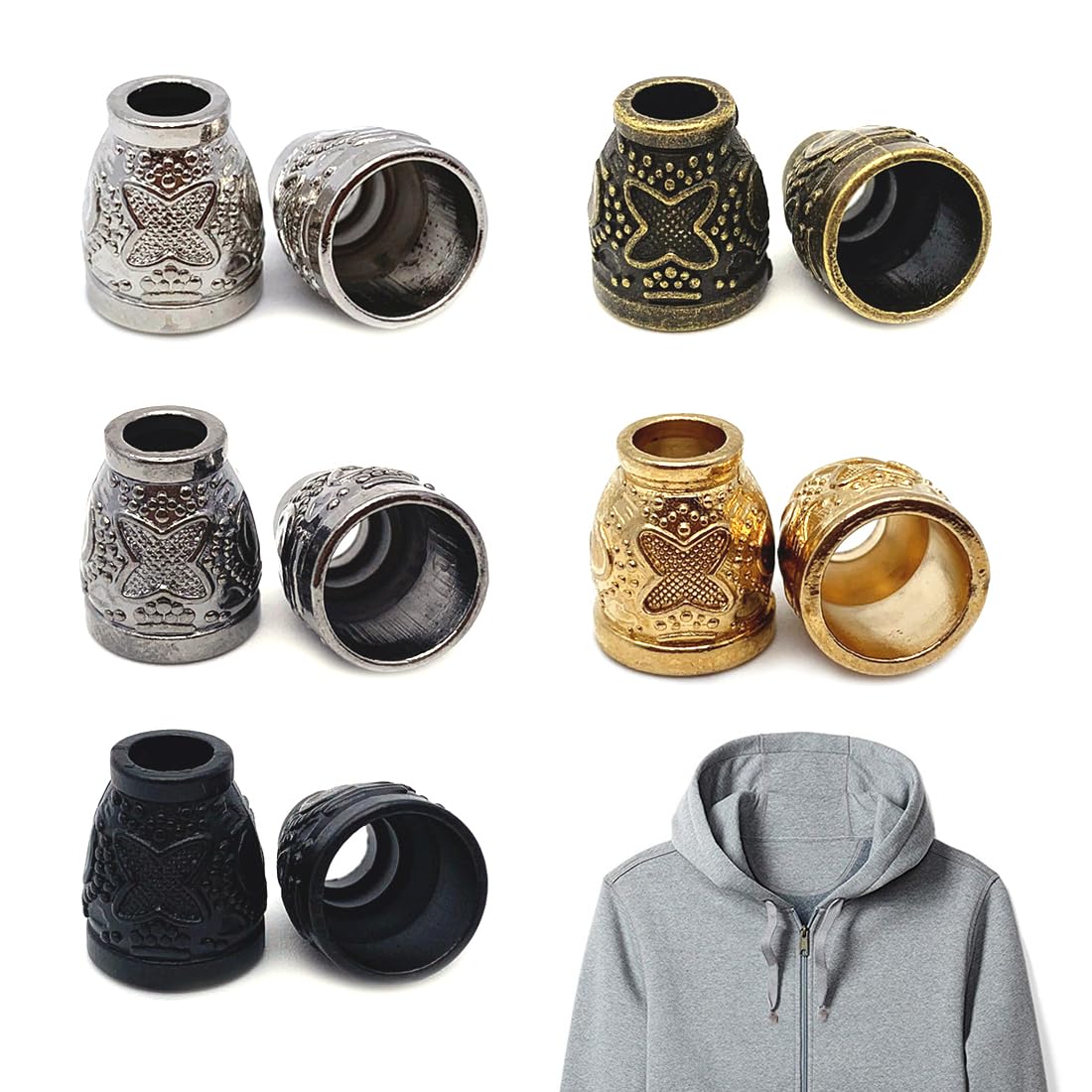 10 Fermacorda In Metallo - Terminali Per Lacci, Cordini, Abbigliamento E Zaini - Foto 6