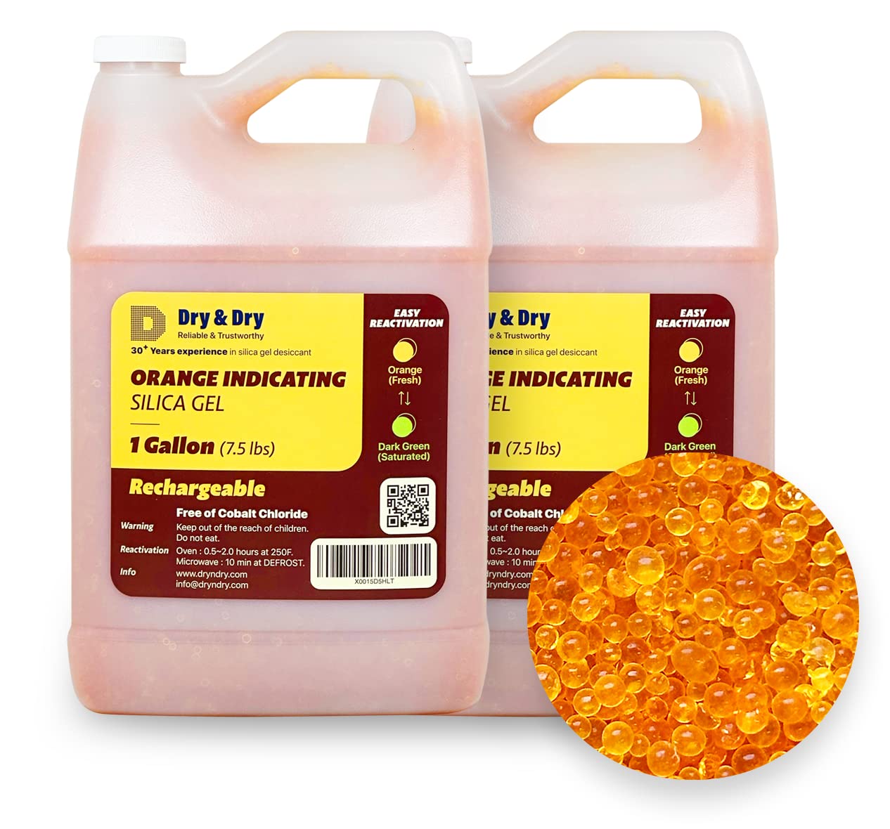Dry & Dry 15 LBS Indicating Silica Gel Desiccant Beads