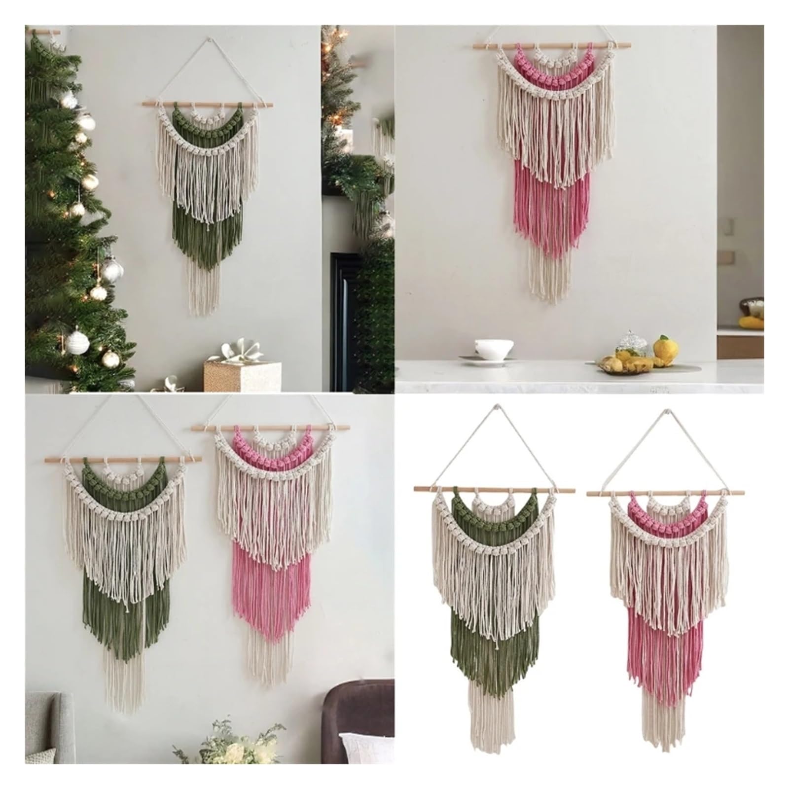 Tapiz Boho de macramé Cuerda algodón
