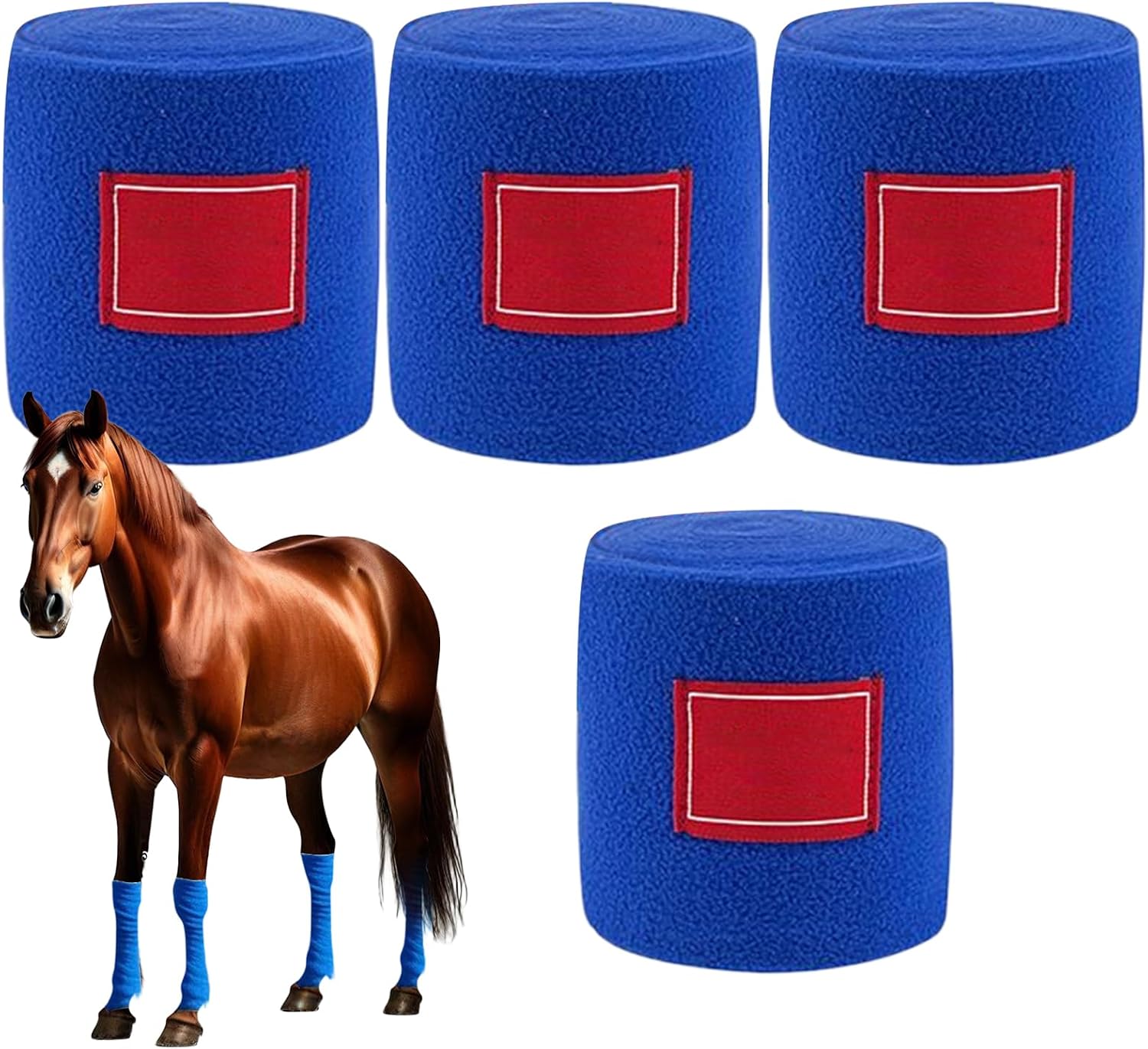 Horse Wraps Non-Slip Fleece Cover | 300cm Horse Front Legs Guard Set for Riding Standing Stables Carriages Barn Pasture Outdoor Trail Show Grounds