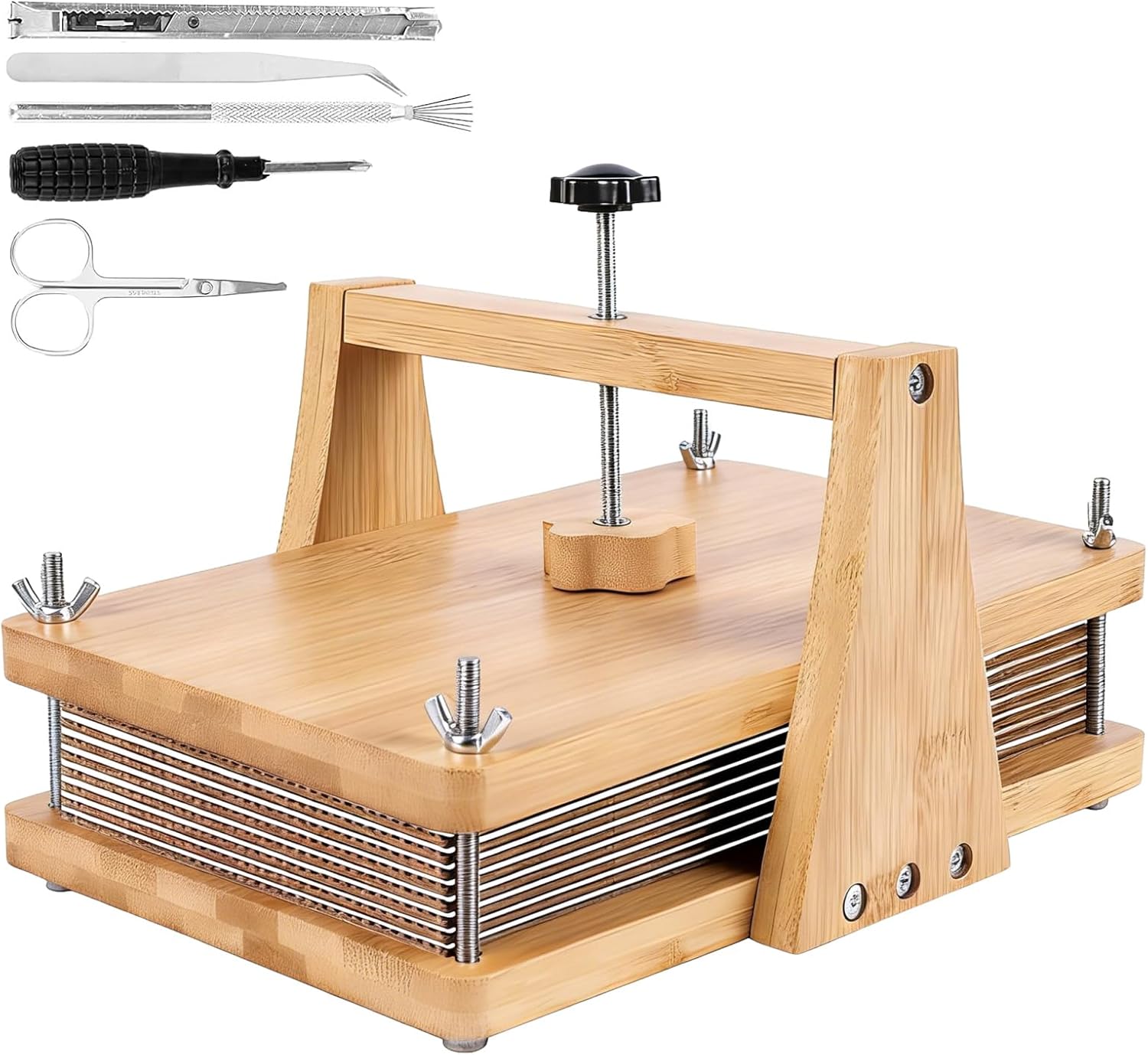 Toyosport Wooden Flower Press Kit, 11 x 7.1 in Large Floral Pressing Kit with Accessories, Multi-Layer Herbarium Press for DIY Art & Craft, Plant Specimen