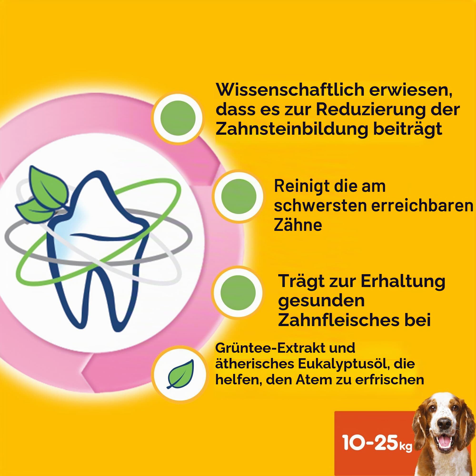 Pedigree Dentastix Fresh 112 Snack für die Mundhygiene (mittlerer Hund 10-25 kg) 180 g 28 Stück - 4 Packungen mit 28 Stück (insgesamt 112 Stück)