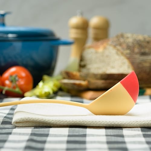 Miniatura 4 de SCOUPS Cuchara de silicona - Colorido cucharón de espátula de silicona con una parte superior suave para moldear a tus ollas y sartenes.