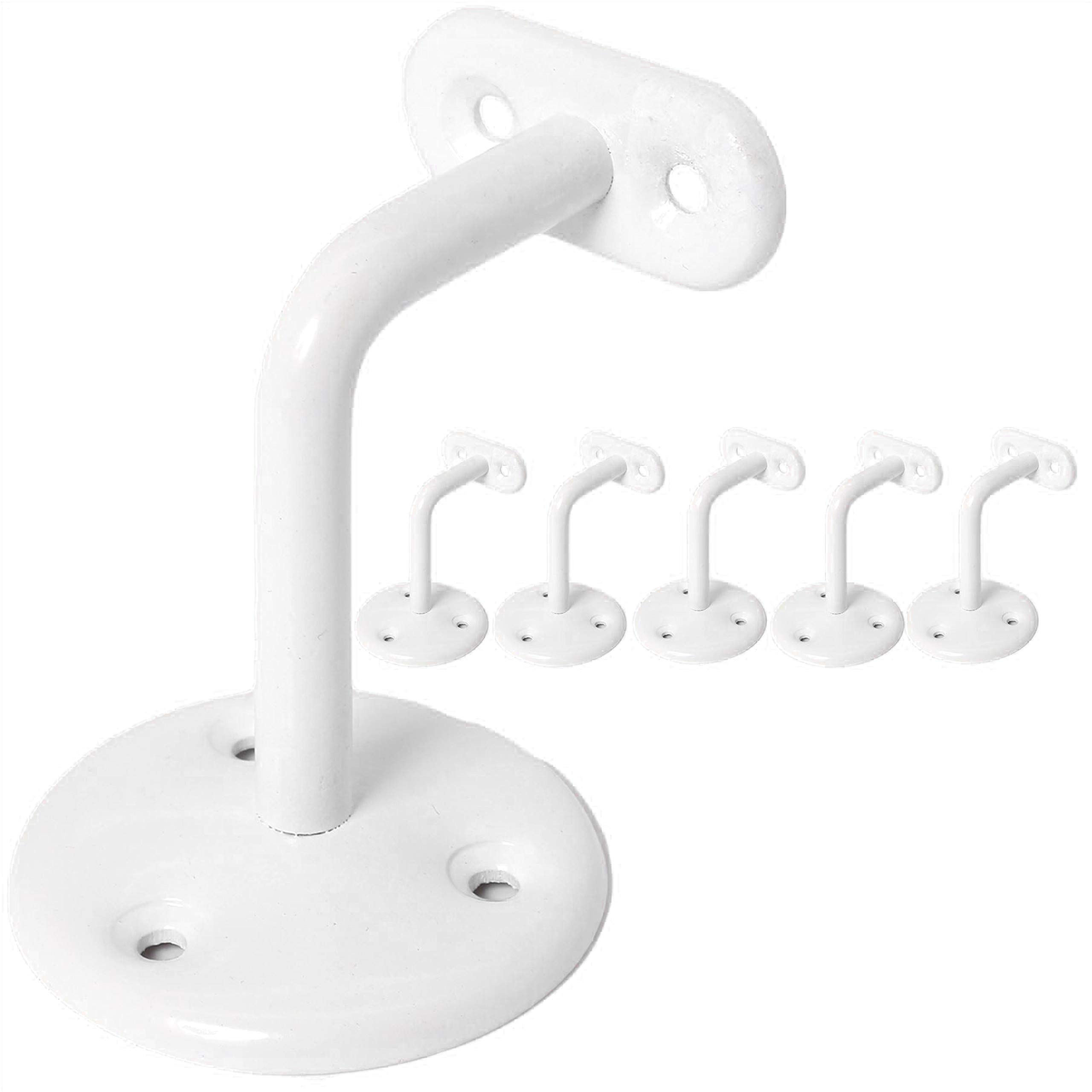 White Hinge White 5X Large Handrail Brackets, Staircase/Bannister Hand Rail Support Holds