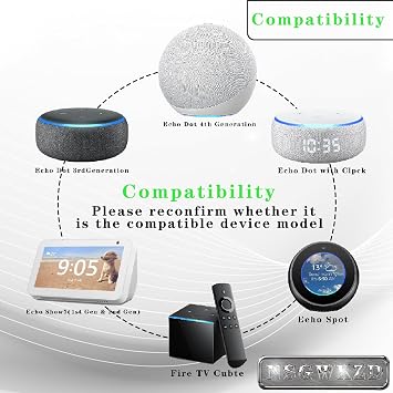 15W Charger Replacement for Echo Show 5 1st gen / 2nd gen, Alexa Echo Dot 3rd Generation/Dot 5th Gen/Dot 4th Gen/Kids Edition, Pop Power Cord Adapter Plug, Black