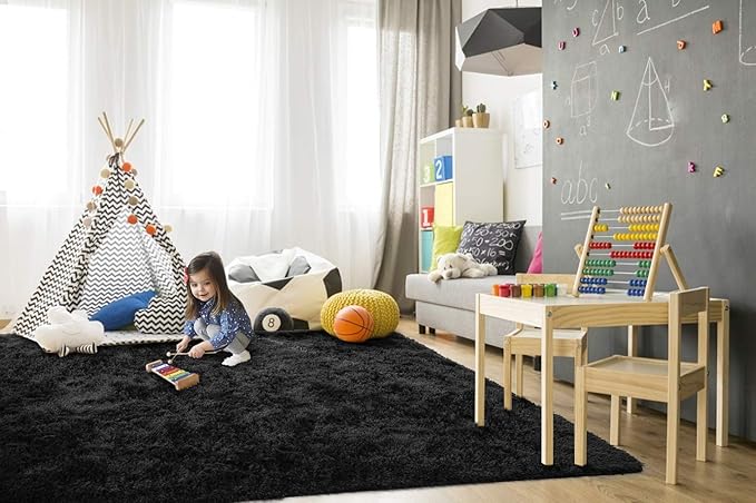 TWINNIS Alfombra Shaggy 4x5.9 pies antideslizante para sala dormitorio miniatura 4