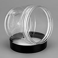 Vista 6 de HOIGON Paquete de 24 tarros de plástico de 5 onzas con tapas, recipientes de plástico transparente de 5 onzas líquidas, tarros redondos vacíos