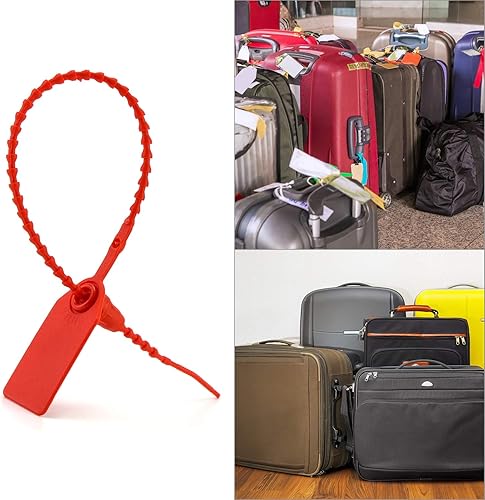 Miniatura 3 de QWORK Sellos de plástico para manipulaciones, 100 unidades de amarre de seguridad autobloqueante, etiqueta de seguridad para extintores de incendios