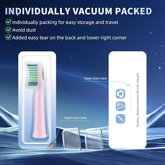 Toothbrush Replacement Heads Compatible with Rtauys M5(SakuraPink) | 10 PCS