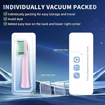 Toothbrush Replacement Heads Compatible with Rtauys M5(SakuraPink) | 10 PCS