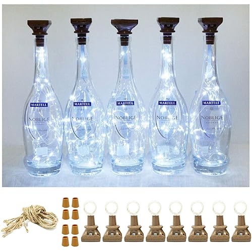 Square 8 Pack Solar Powered Wine Bottle Lights, 20 LED