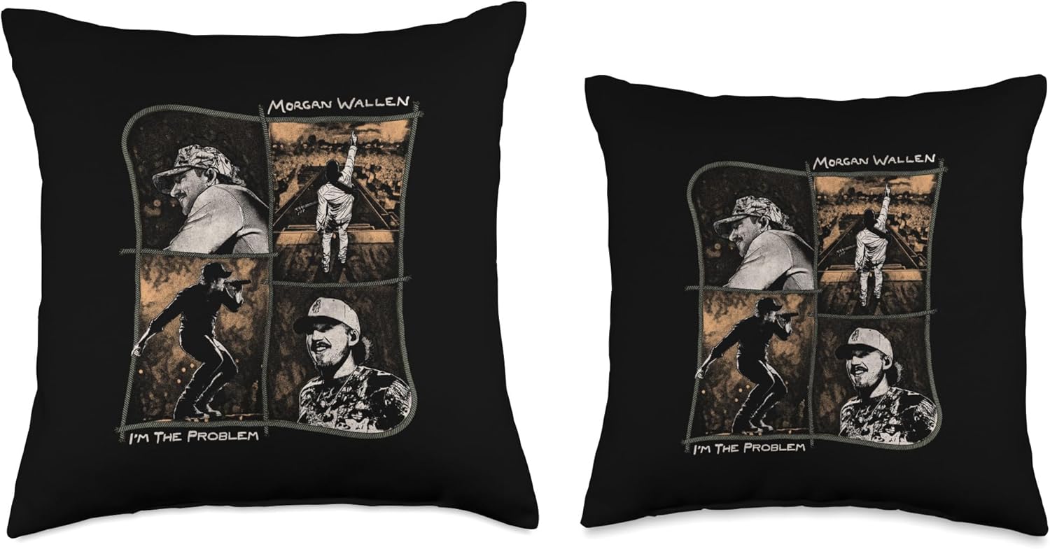 Official Morgan Wallen Photo Collage Throw Pillow