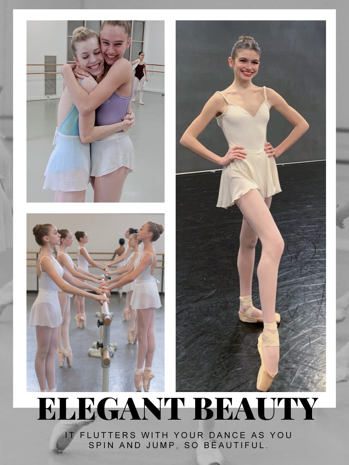 Faldas de Ballet Gasa Danza Patinaje Gimnasia Wrap Corbata Cintura Ajustable Niñas Mujeres Adultos