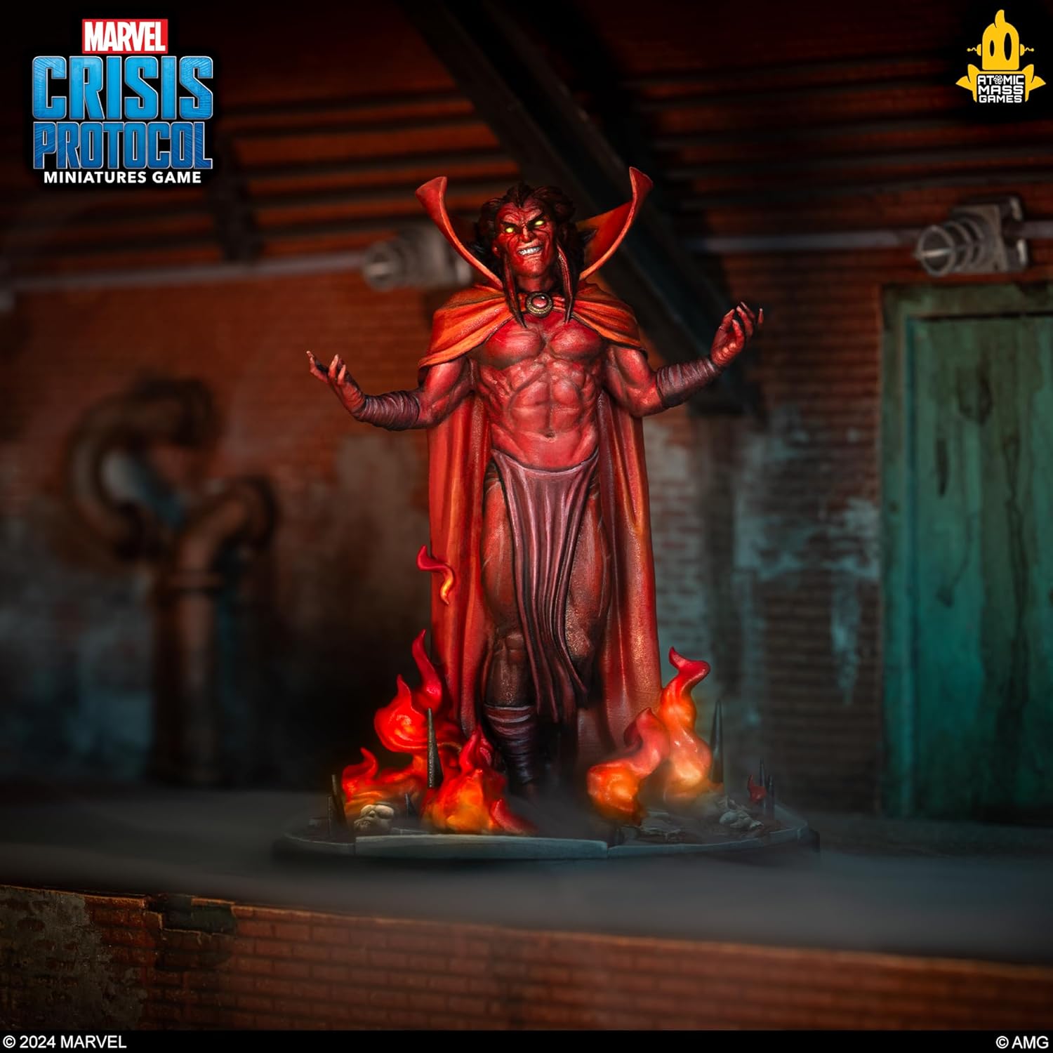 Mephisto miniature positioned in a game environment, ready for action.