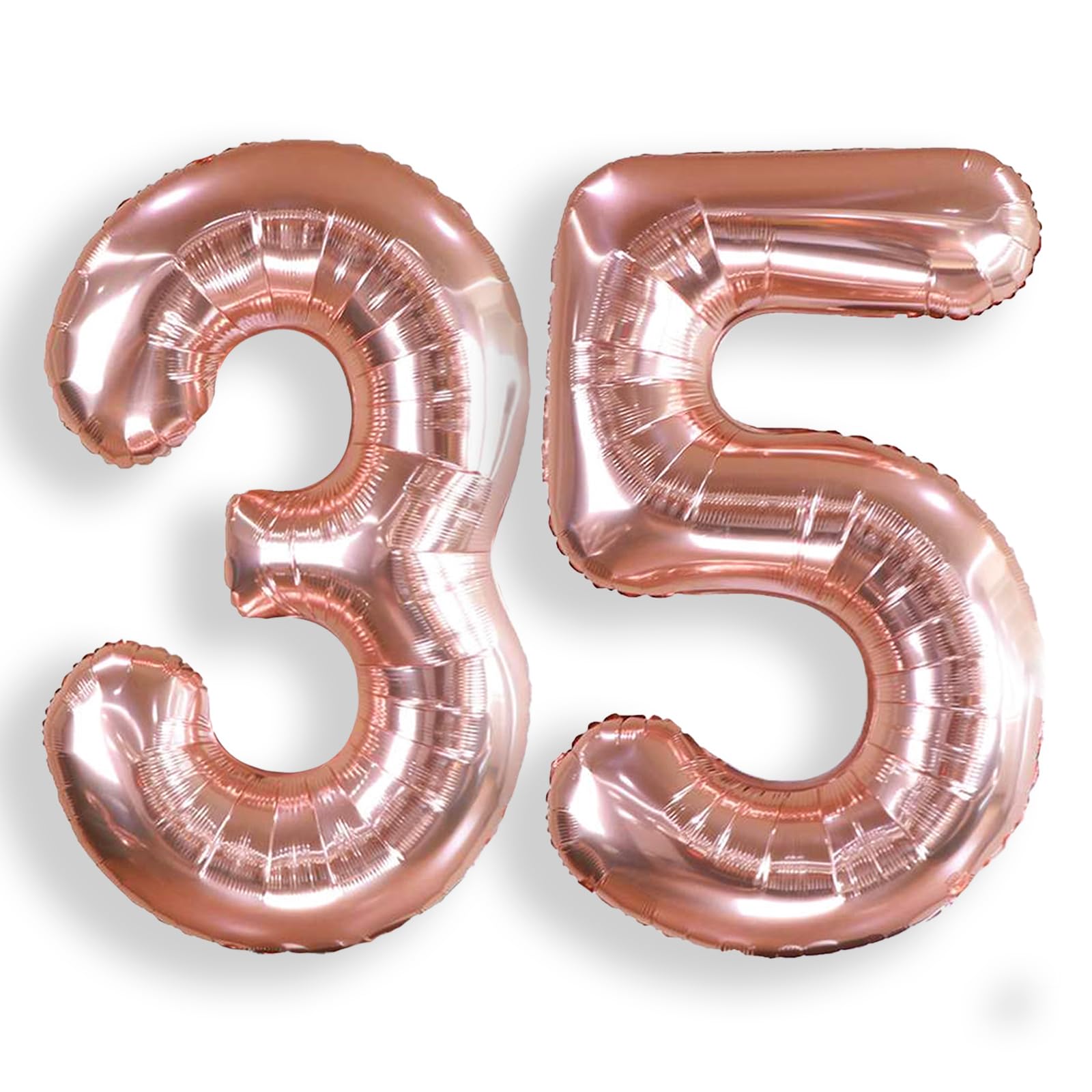 Rose Gold Number 35 Balloons: 40 Inch Large Foil Number Balloons Giant Helium Balloon Age 0-9 Big Mylar Balloon for Kids Girl 0 Birthday Party Baby Shower Party Decorations โ image 1