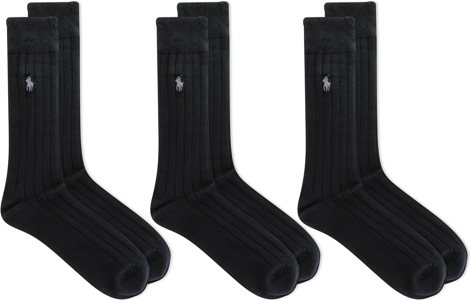 Polo Ralph Lauren Men's Super Soft Ribbed Dress Crew Socks (3-Pack)