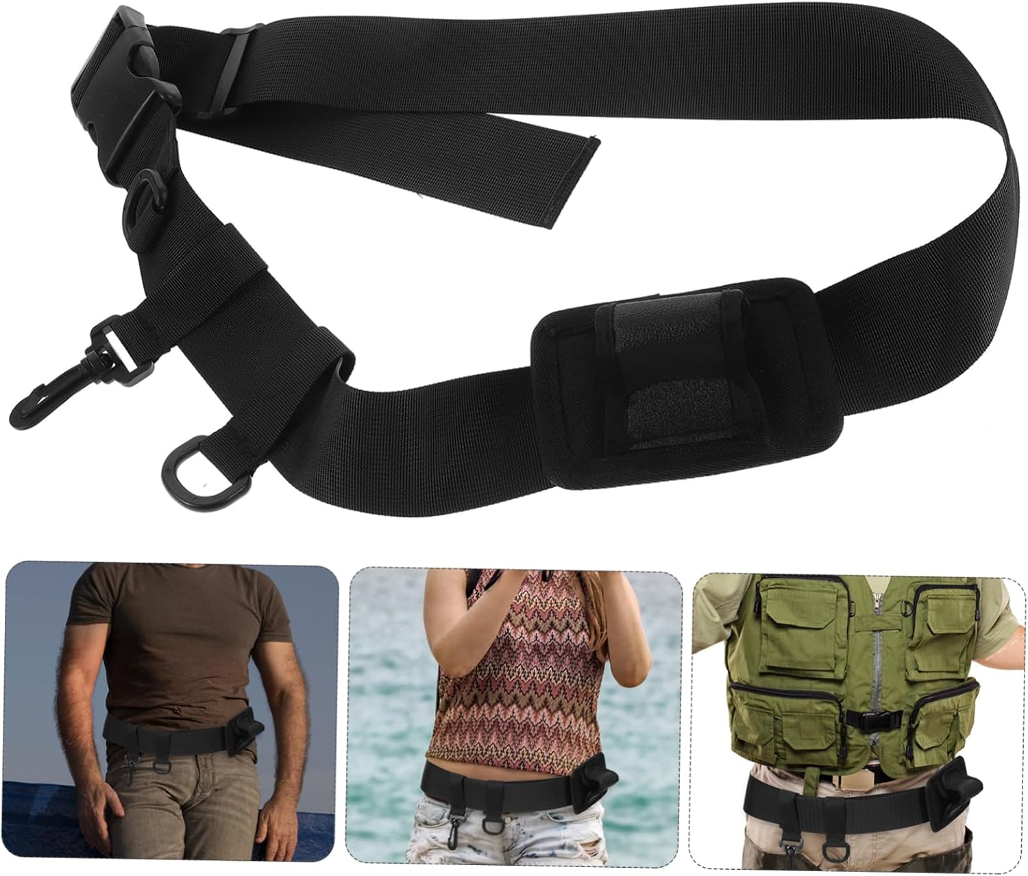 YARNOW Fishing Belt for Men Comfortable Waist Strap Fishing Rod Holder Lightweight and Compact Design for Easy Carrying and Use Fishing Accessory