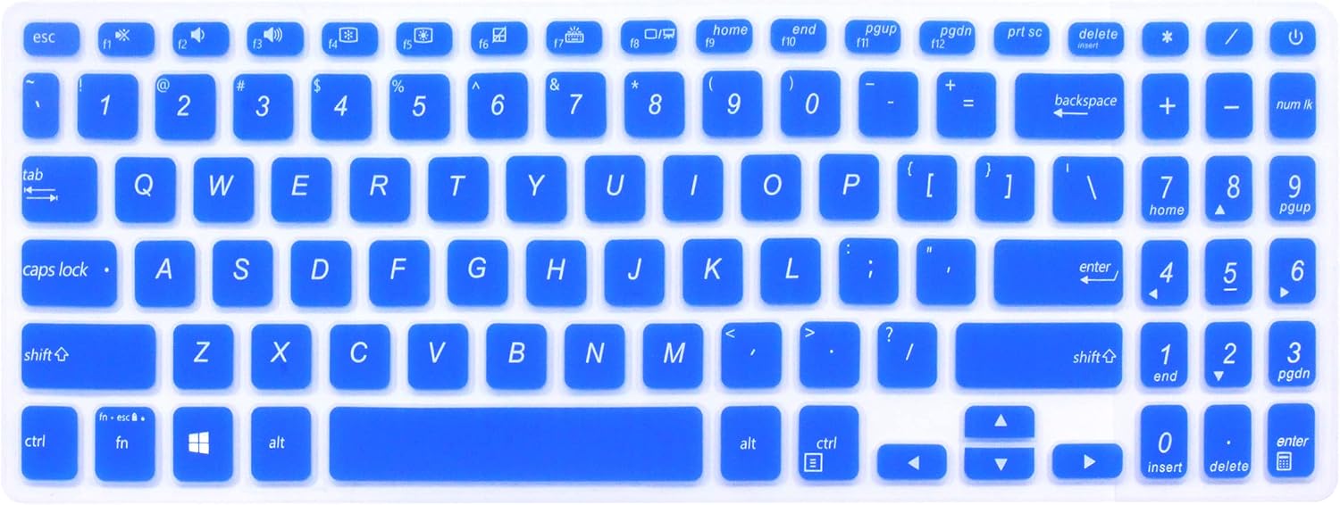 Keyboard Cover Compatible for 15.6" ASUS VivoBook 15 F515 F515JA F515EA M515 M515UA F512 F512FA F512JA F512DA,VivoBook 15 R564JA, VivoBook S15 S530UA S530UN S512, ASUS X509 X509FA Series (Blue)
