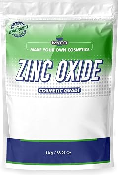 Zinc Oxide Powder   Cosmetic Grade | Fine Powder for DIY Skincare, Personal Care & Formulations - 1 Kg / 35.27 Oz