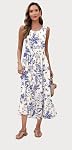 WNEEDU Summer Dress for Women 2026 Sleeveless Empire Waist Crewneck Maxi Dresses with Pockets