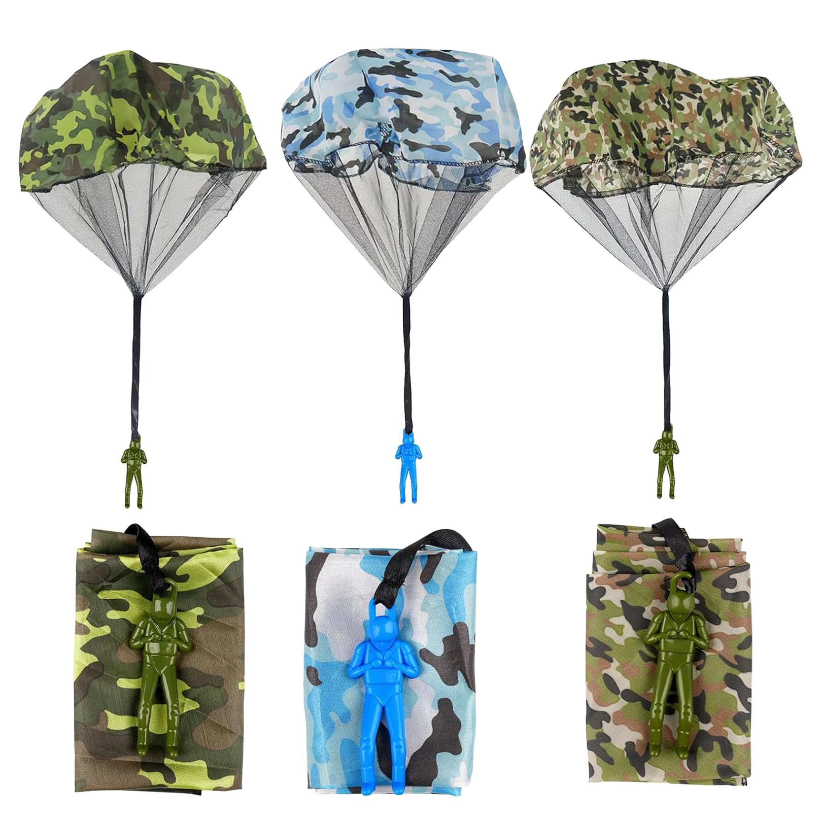 3 Pack Parachute Toys for Kids,Mini Army Toy Soldiers Plastic Hand Throwing