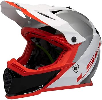LS2 Gate Launch Youth Off-Road Motorcycle Helmet - White/Red/Black / Medium