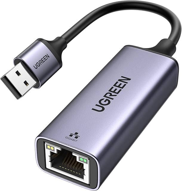 UGREEN USB Ethernet Adapter Driver Free 1Gbps, Slim, Aluminum, USB 3.0 Network Adapter USB to RJ45 Wired Lan Adapter Compatible with Switch, MacBook Pro 2022 2020 2018 2016, XPS, TV Box, Steam Deck