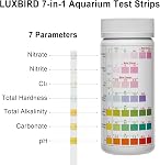Luxbird 7 in 1 Aquarium Test Strips 100pk Fish Tank Water Quality Kit