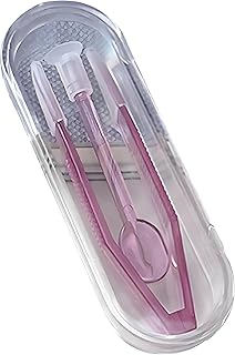 Contact Lens Cases, Contact Lens Applicator and Remover Tool with Soft Tip Tweezers, Insertion and Removal Kit,Portable Contact Lens Tweezers Suction Stick Contact Lens Inserter Removal Tool(Pink)