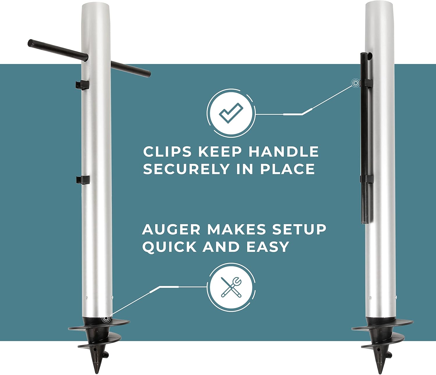 Manufacturers' Select ITC Sand Bar Table Leg with Auger for The Beach, Campsite, or Yard (31" Leg)
