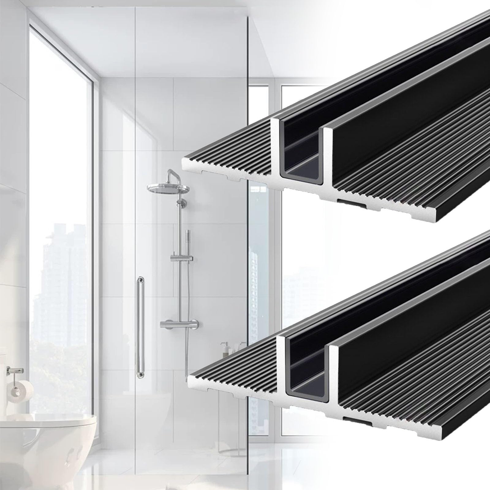 Canal de douche en U universel profilé de montage sol plafond pour verre 8-12mm