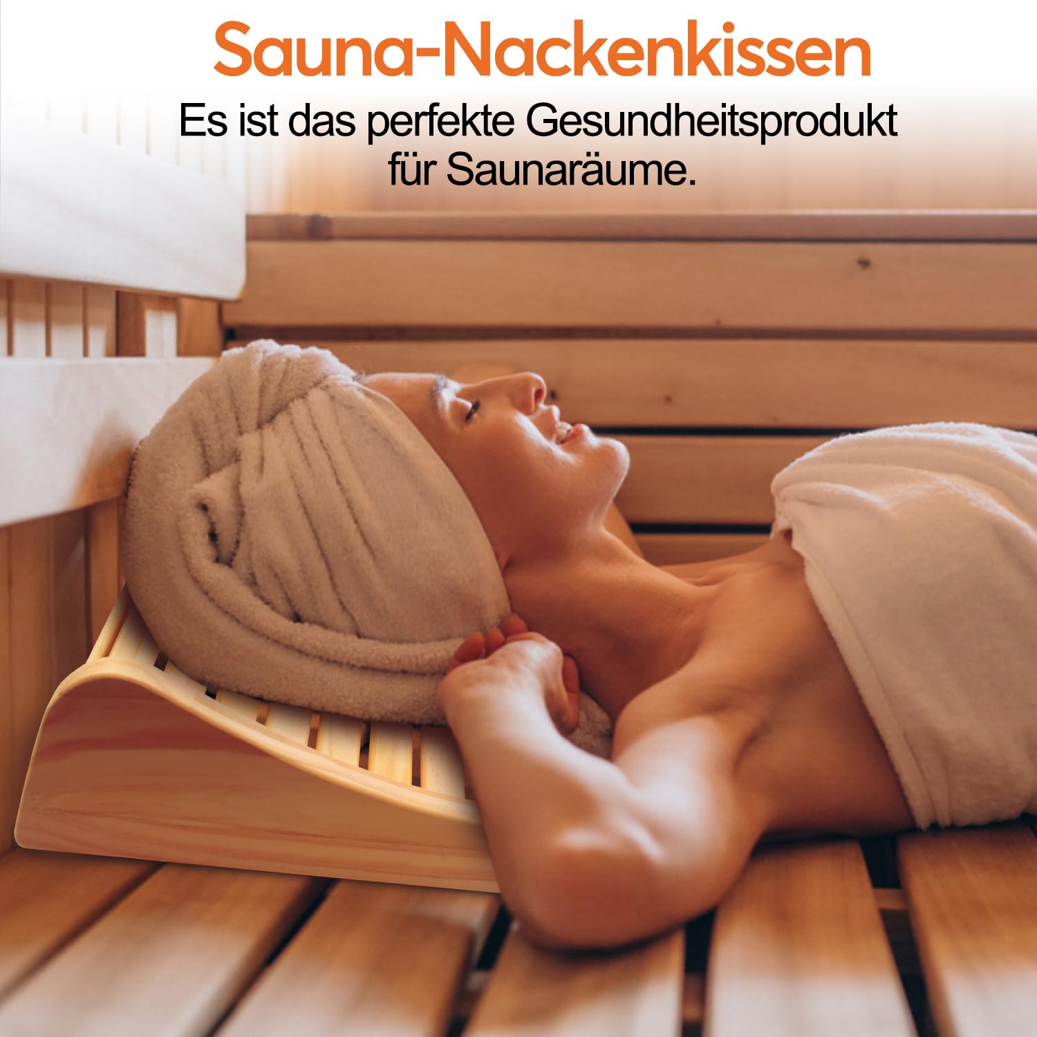 Appuie-tête en bois pour sauna - Ergonomique - 37 x 33 x 10 cm