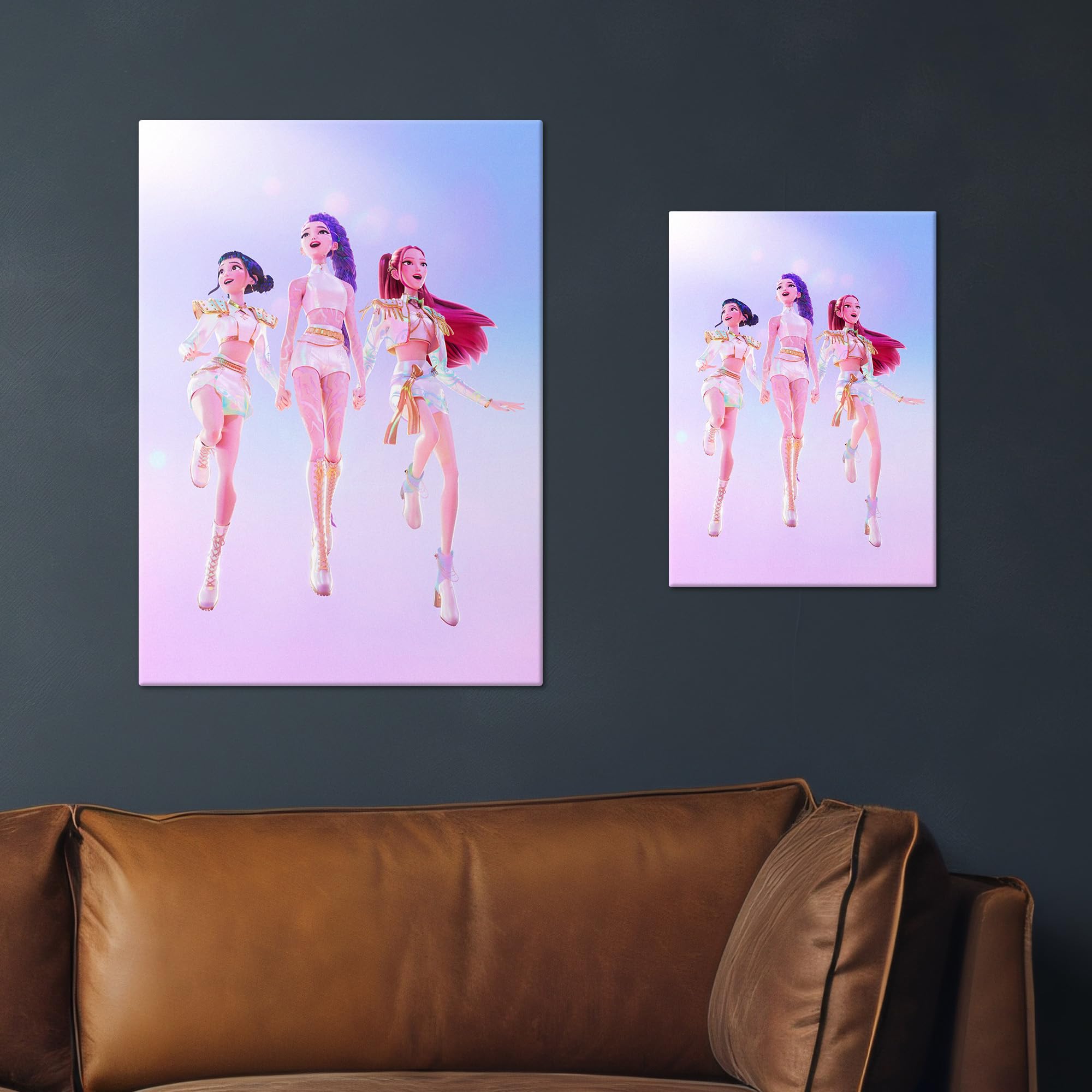 Displate Metallposter KPop Demon Hunters Wandbild - Icons of the Screen - HUNTR/X Vertical - Girls Huntrix Kpop Geschenk - Premium Wanddekoration Wand Deko Wohnzimmer Film Poster - 32 x 45 cm