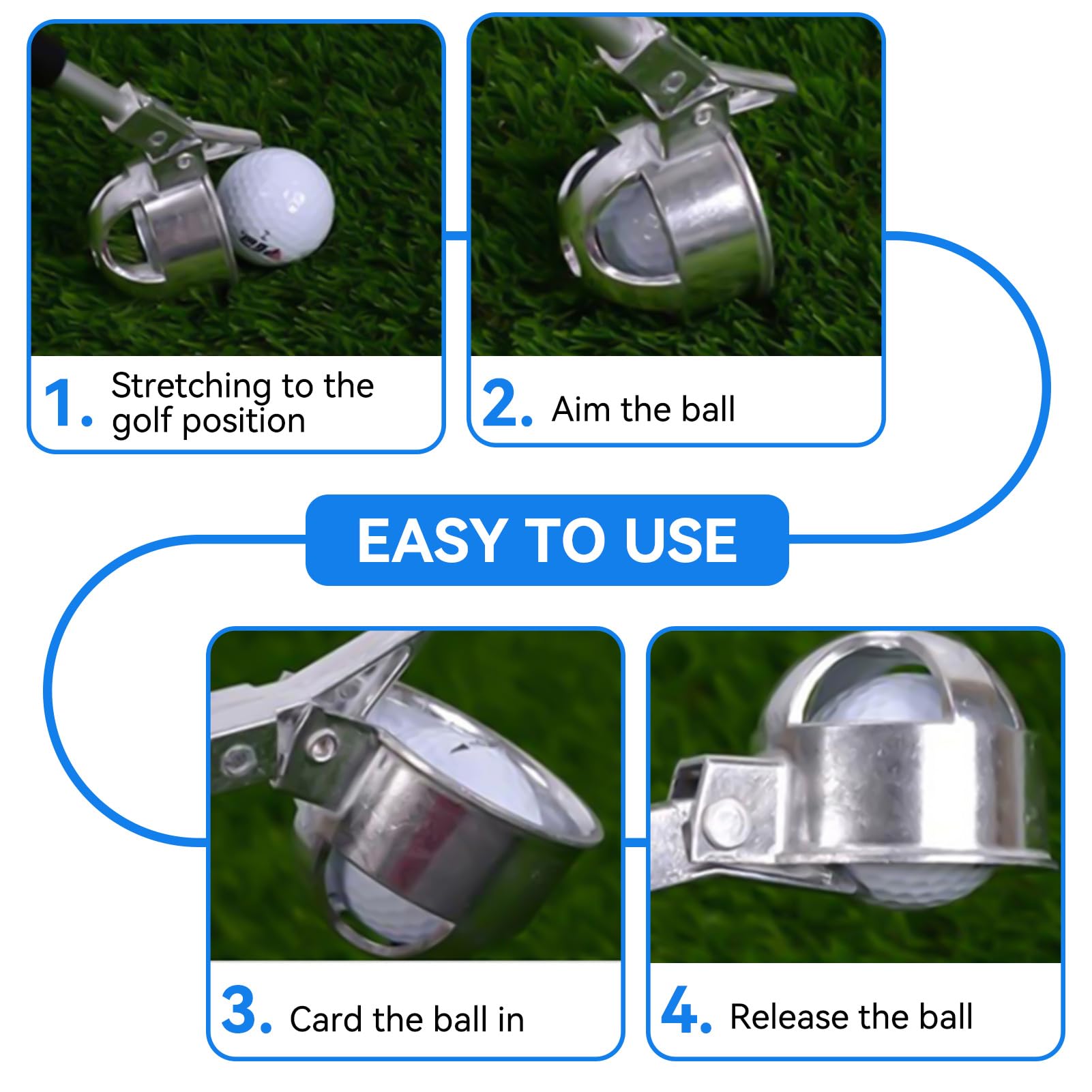 Agatige Retriever per Palline da Golf, Recuperatore per Palline da Golf in Lega di Alluminio Telescopico per Strumento Ventosa per Raccogliere Palline da Golf