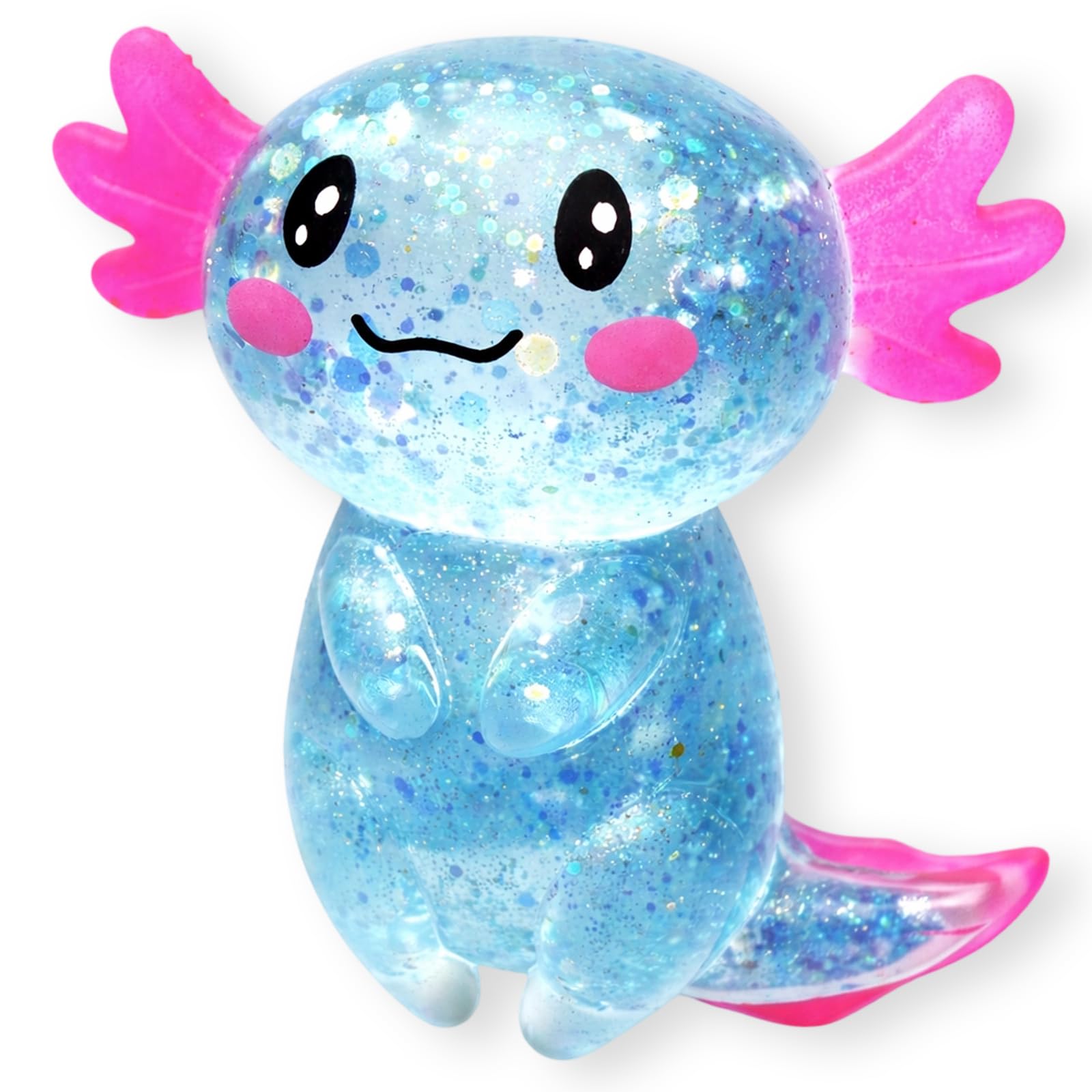 Axolotl Squishy , Stress Relief Fidget for Anxiety Management, Blue Axolotl Sensory for Focus Improvement, Portable Desk Fidgeting Companion for Office Workers and Students ﻿
