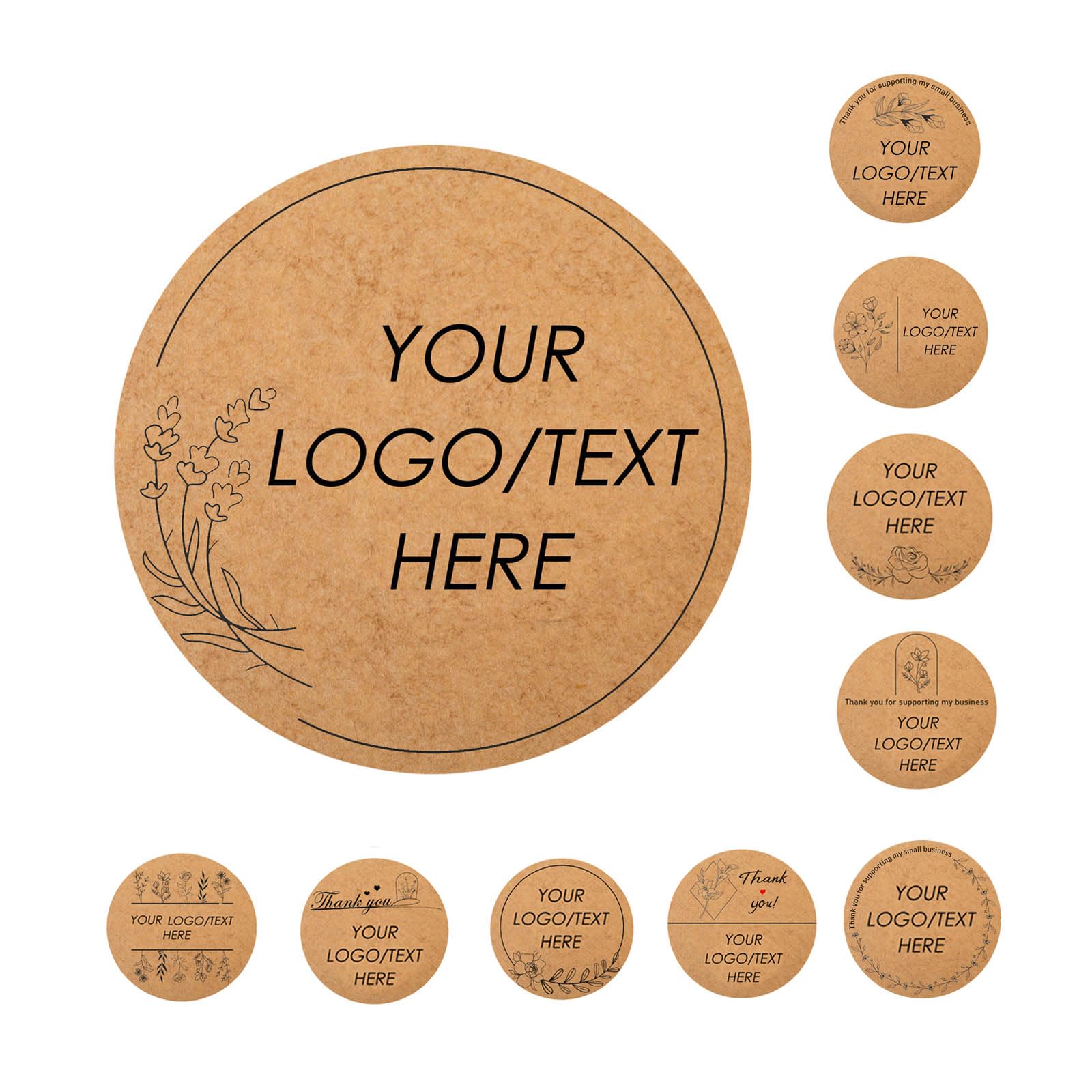 70-1000 Custom Stickers - Personalized Kraft Paper Labels, Adhesive Labels for Canning Bottles, Baking Gift Tags, Homemade Products(Round)