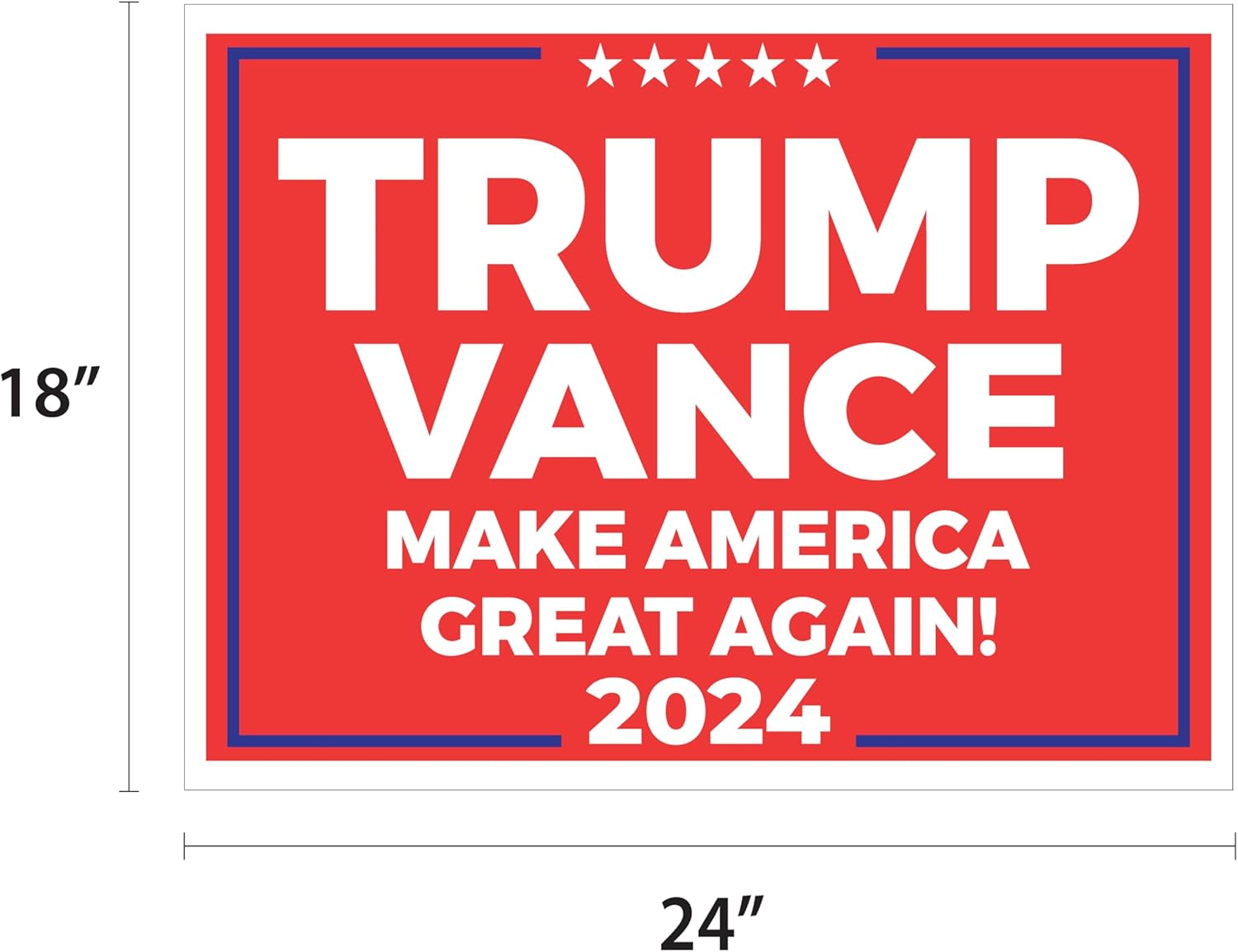 TRUMP 2024 VANCE Make America Great Again Vinyl Decal Sticker 20-Pack (9"x4")