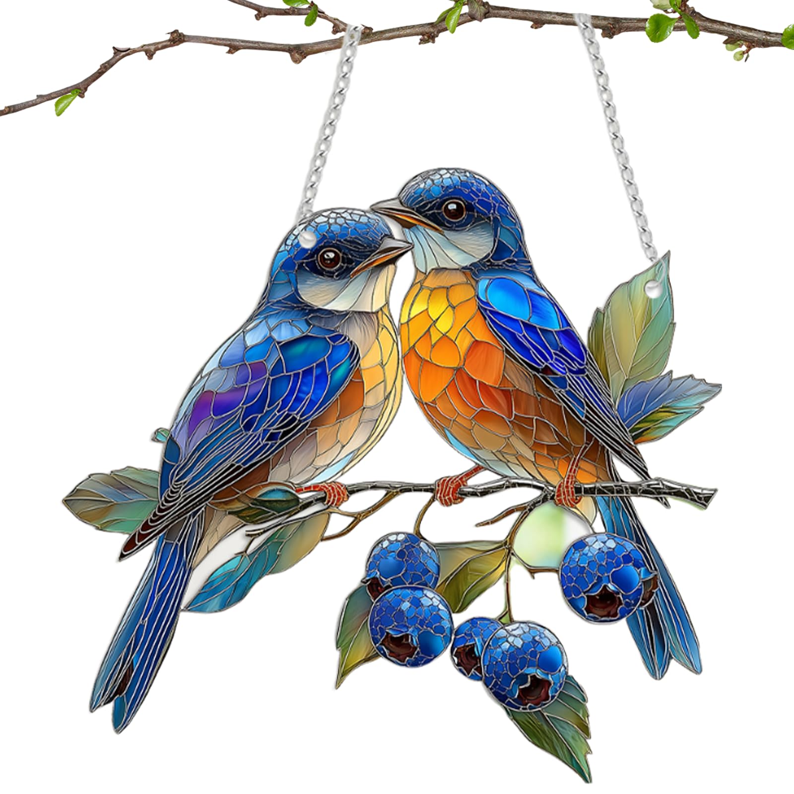 HXSCOO 2 Pezzi Ornamento da Appendere for Finestra in Vetro colorato con Colibrì, Prisma di Cristallo for Arcobaleno, acchiappasole, Decorazione for Feste in Giardino