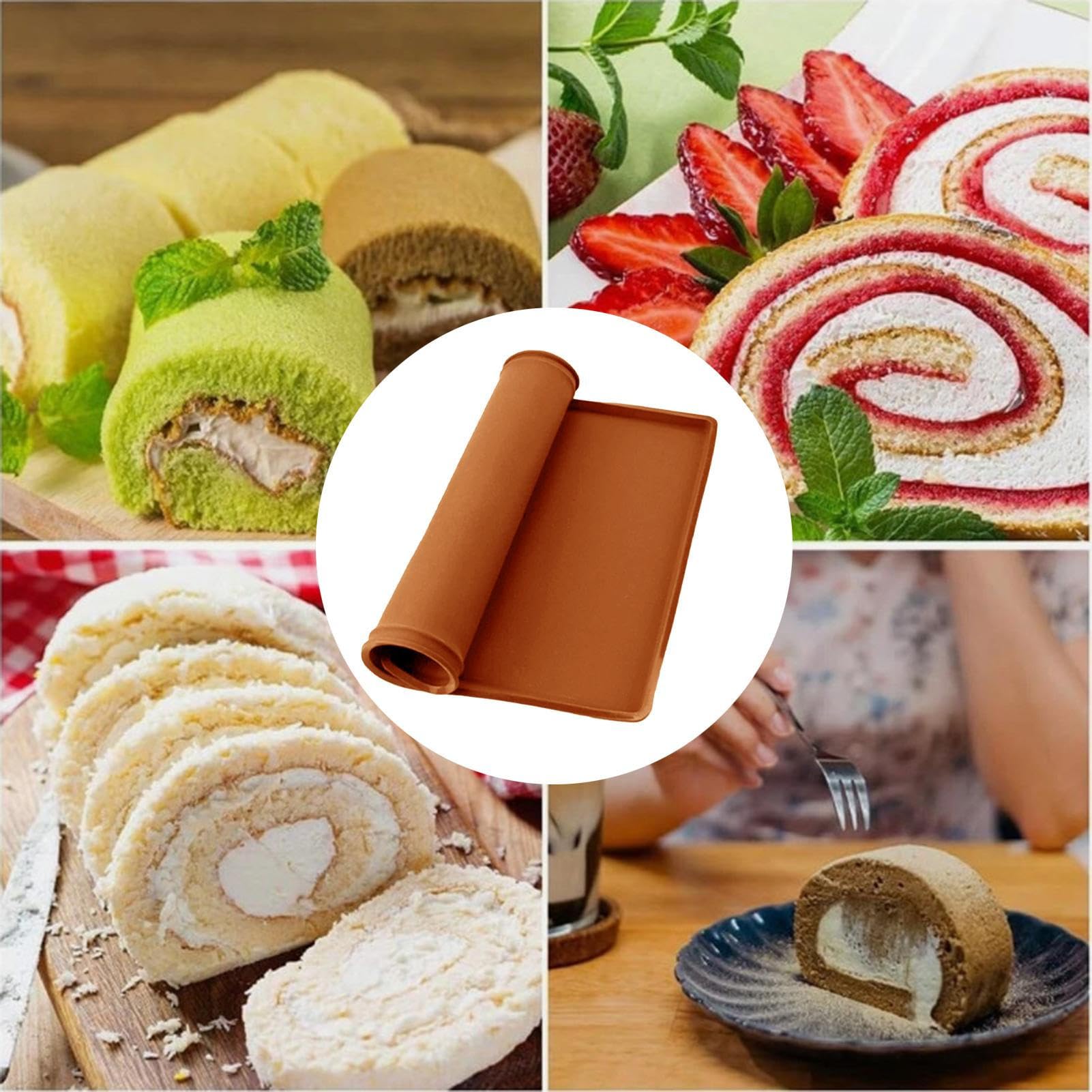 Placa reutilizable antiadherente fácil de limpiar para amigos de la familia, colegas, galletas, pasteles, postre | Bandeja para hornear de silicona anticalor reutilizables para hornear con diseño sin