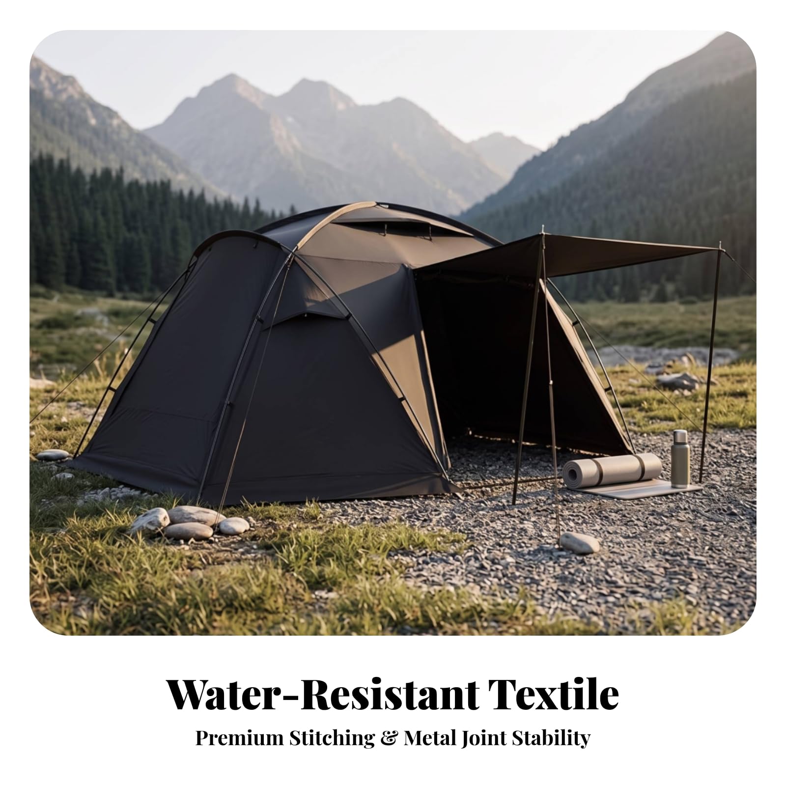 Tienda Campaña con Porche Versátil | Portátil, Carpa Camping con Toldo, Transpirable, Tienda Campaña cho smontable, para Actividas Al Libre