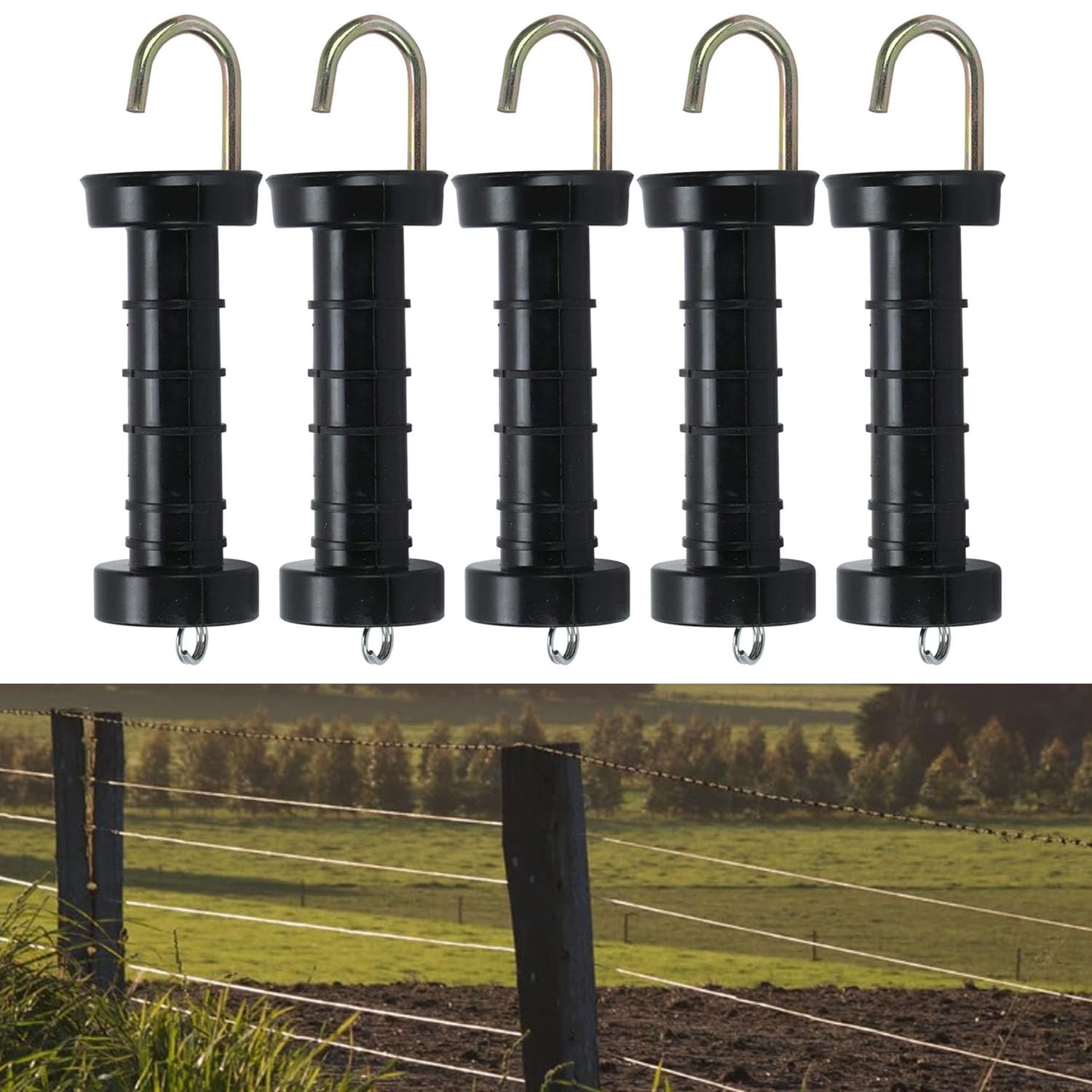 ANBOO 5Pcs Electric Fence Gate Handles, Easy to Grip Electric Fencing Insulated Gate Break Handles