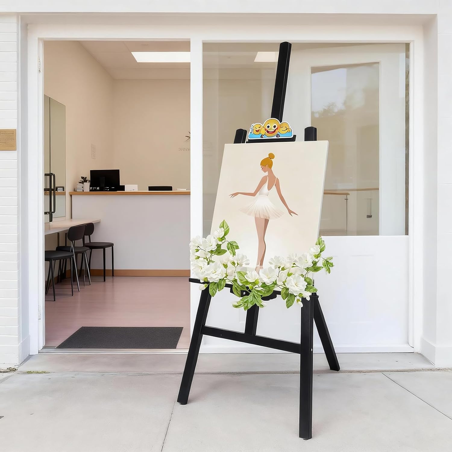 Black Wooden Easel Stand for Sign, 47" Adjustable Painting & Display Easel for Adults, Beginners and Students - Folding Portable Artist Easel for Canvas, Wedding, Poster