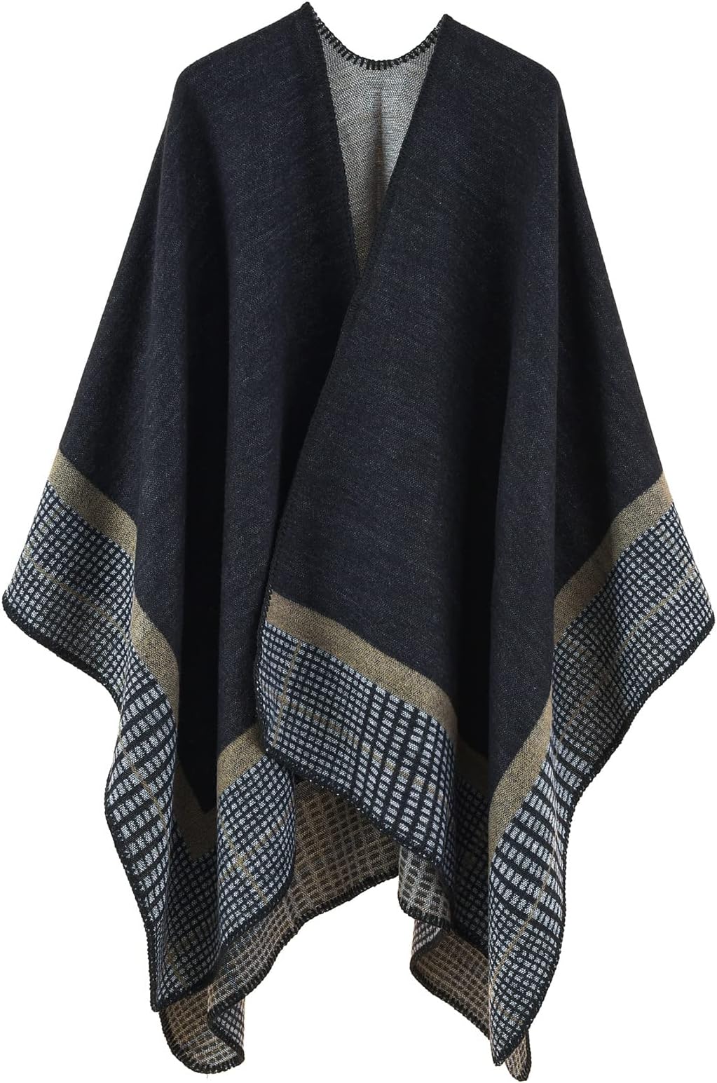 – Shawl Wraps for Women, Elegant Knitted Cape Open Front Poncho Scarf Blanket Cardigan Coat for Spring, Autumn, and Winter