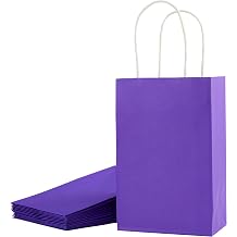 SUNCOLOR 24-Pack Purple Gift Bags with Handles 8" Goodie Bags for Party Favor Bags, Birthdays, Weddings & Special Occasions Purple