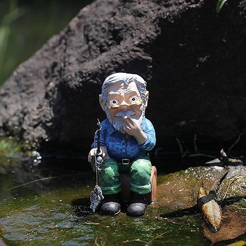 Miniatura 7 de Adornos de resina para pesca, decoración de estatua de anciano con gafas, utilizada para estanque de peces, estatua de jardín al aire libre, regalos
