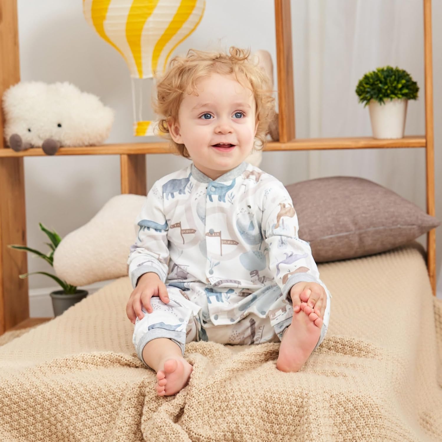 100% Organic Cotton Soft 3-24 Months Unisex Footless Newborn Baby Sleepers Pajamas Romper Boys Girls Long Sleeve - Image 2
