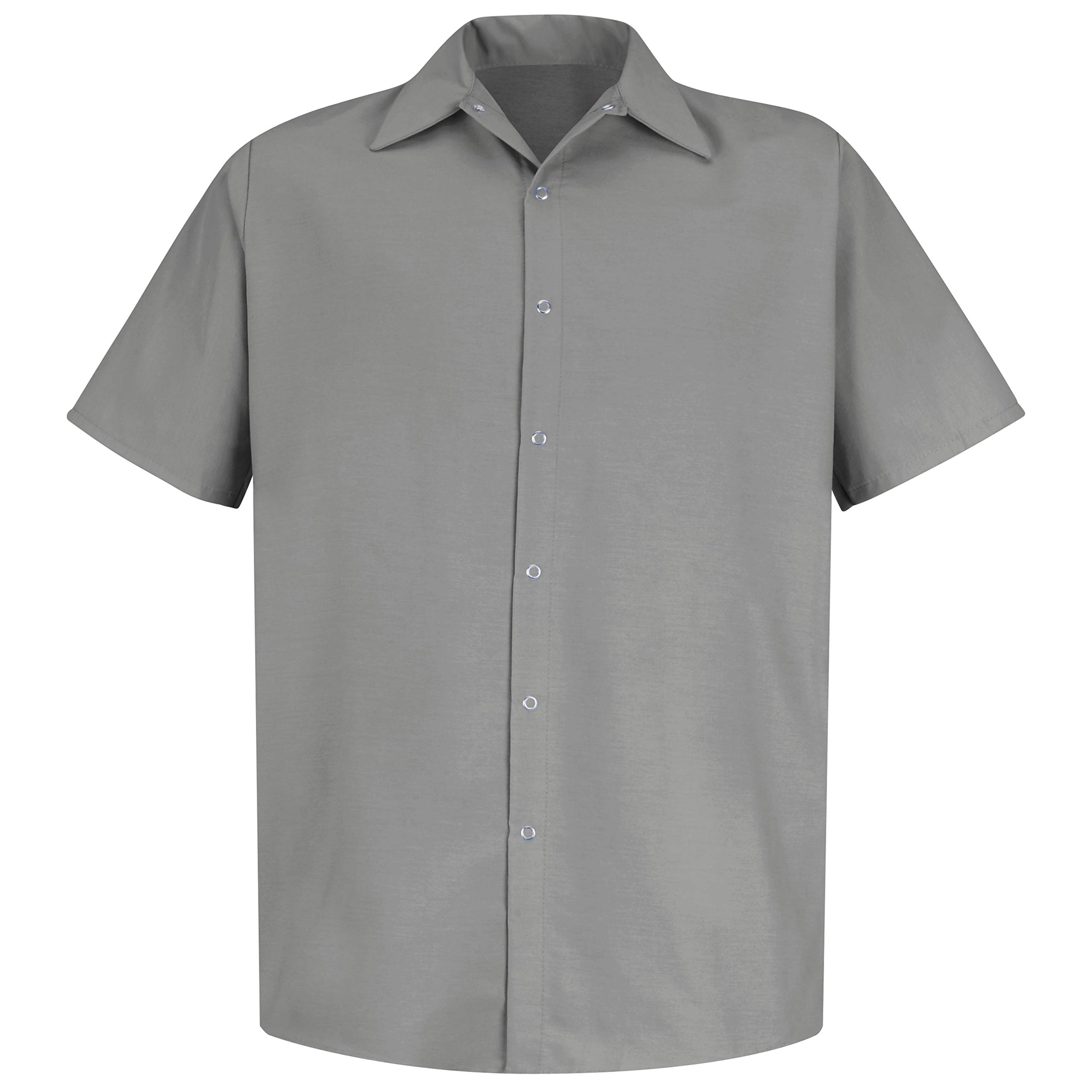 Red Kap Men's Short Sleeve Specialized Pocketless Work Shirt, Light Grey, XX-Large